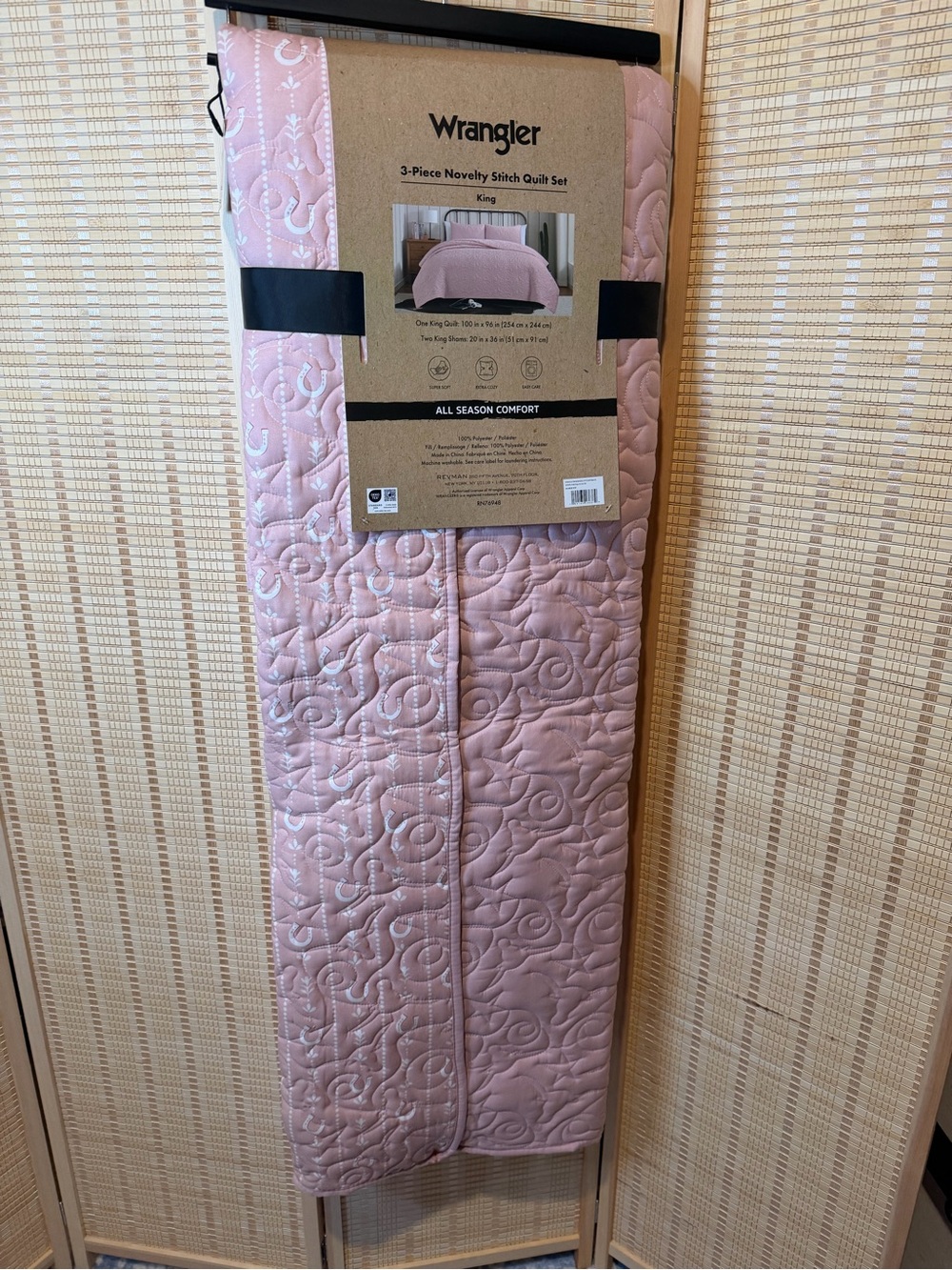 Wrangler Pink Quilted 3-Piece Novelty Stitch Set